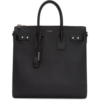 Shop Saint Laurent Black Large North/south Sac De Jour Tote In 1000 Black