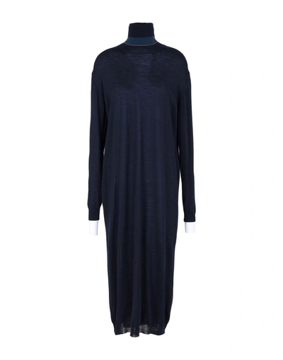 Shop Common Wild 3/4 Length Dress In Dark Blue