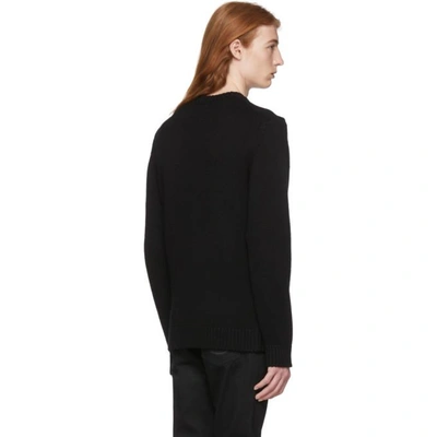 Shop Fendi Black Wool Logo Pullover In F0qa1 Black