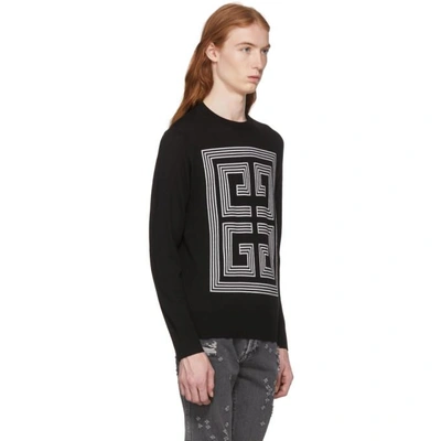 Shop Givenchy Black Big 4g Intarsia Sweater In 001 Black