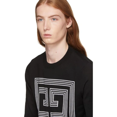 Shop Givenchy Black Big 4g Intarsia Sweater In 001 Black