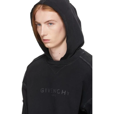 Shop Givenchy Black ' Paris' Hoodie In 001 Black