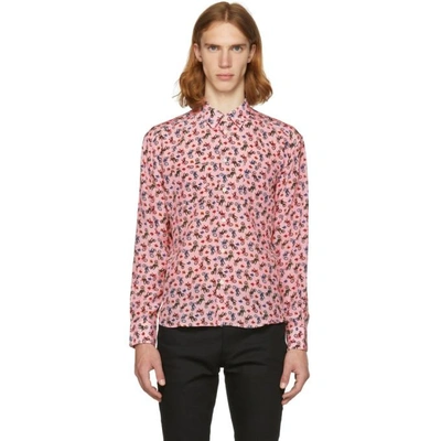 Shop Saint Laurent Pink Dirt Bike Shirt In 6749 Pink