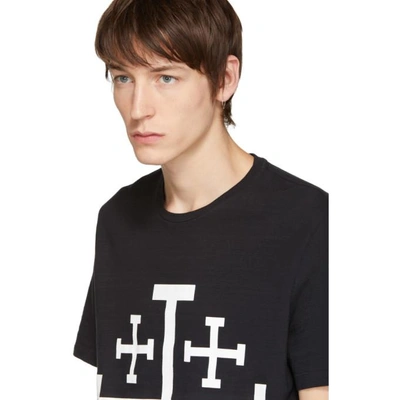 Shop Neil Barrett Black Jerusalem Cross T-shirt In 524 Blkwht