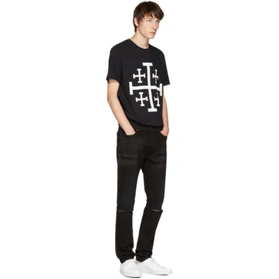 Shop Neil Barrett Black Jerusalem Cross T-shirt In 524 Blkwht