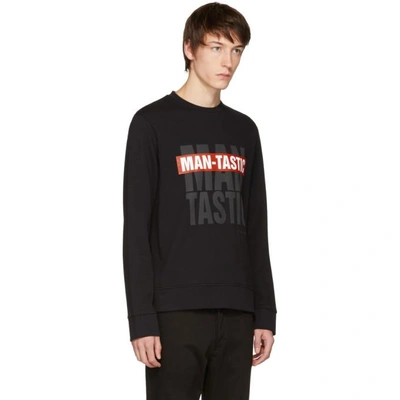 Shop Neil Barrett Black 'man-tastic' Sweatshirt In 2095blkred