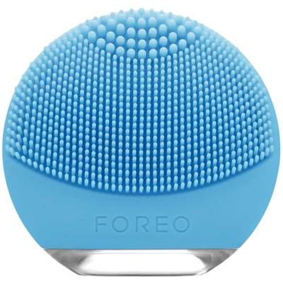 Shop Foreo Luna Go Travel-friendly Face Cleansing Brush For Combination Skin In Blue