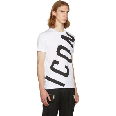 Shop Dsquared2 White Big Icon T-shirt In 100 White