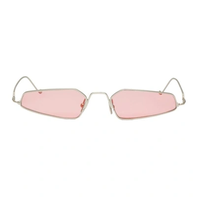 Shop Nor Silver And Pink Dimensions Micro Sunglasses In Silver/rose