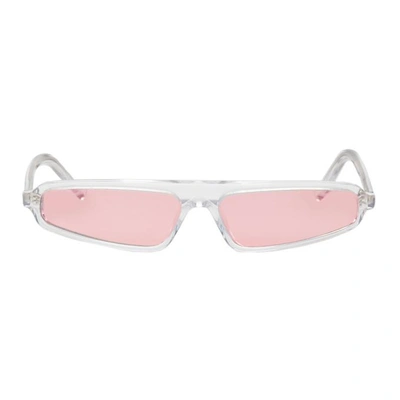 Shop Nor Transparent And Pink Phenomenon Micro Sunglasses In Transp/rose