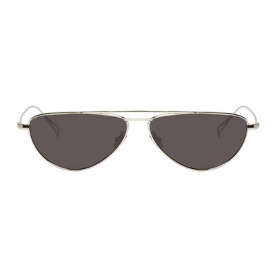Shop Nor Silver And Black Transmission Aviator Sunglasses In Silver/blk