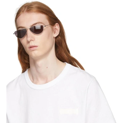 Shop Nor Silver And Black Transmission Aviator Sunglasses In Silver/blk