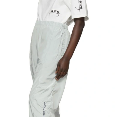 Shop A-cold-wall* Grey Embroidered Nylon Lounge Pants In Pale Slateb