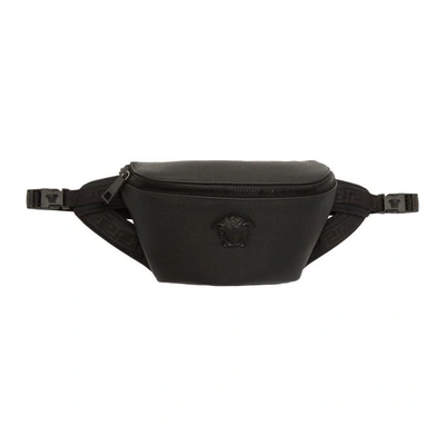 Shop Versace Black Leather Medusa Belt Bag In D41oh Black