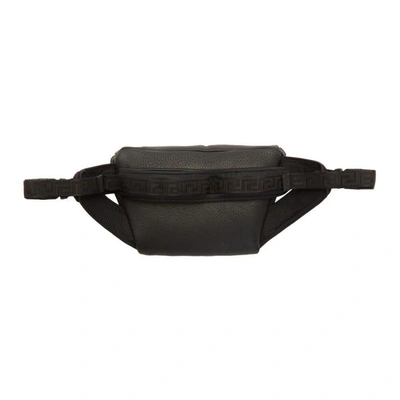 Shop Versace Black Leather Medusa Belt Bag In D41oh Black