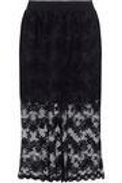 Shop Anna Sui Layered Embroidered Tulle Skirt In Black