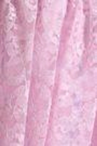 Shop Msgm Woman Gathered Lace Blouse Baby Pink