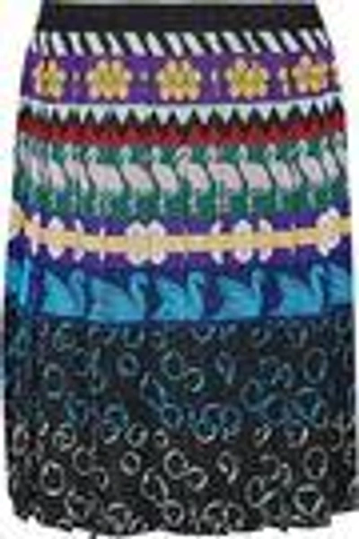 Shop Mary Katrantzou Woman Mandy Pleated Metallic Intarsia-knit Skirt Multicolor
