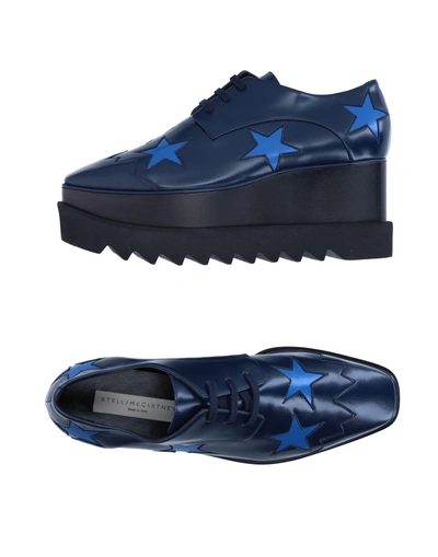 Shop Stella Mccartney Laced Shoes In Dark Blue
