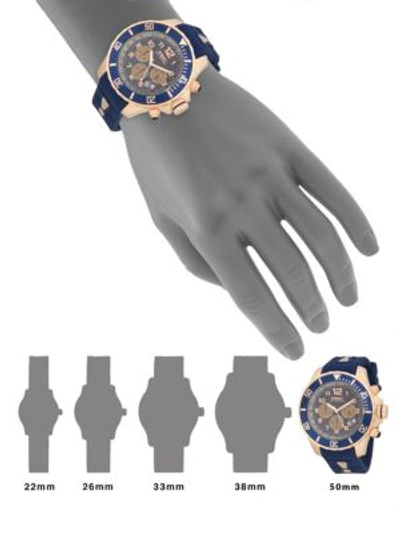 Shop Kyboe! Empire Stainless Steel Chronograph Strap Watch In Royal Blue