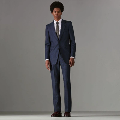 Shop Burberry Slim Fit Puppytooth Wool Suit In Navy