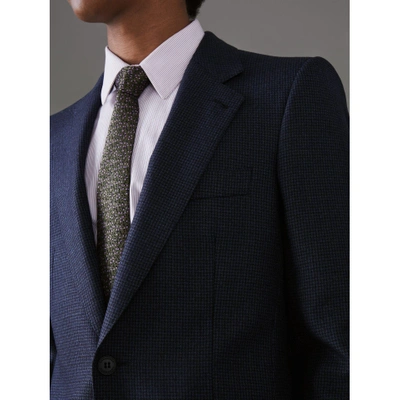 Shop Burberry Slim Fit Puppytooth Wool Suit In Navy