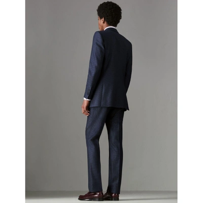 Shop Burberry Slim Fit Puppytooth Wool Suit In Navy