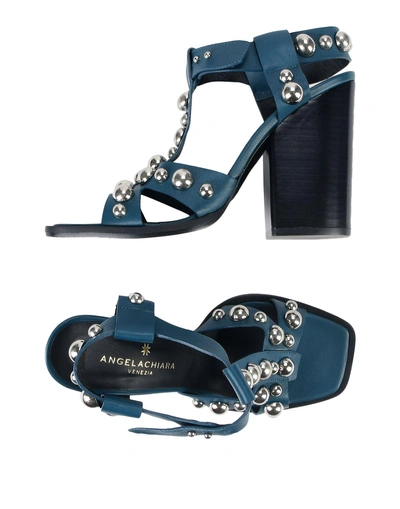 Shop Angela Chiara Venezia Sandals In Deep Jade