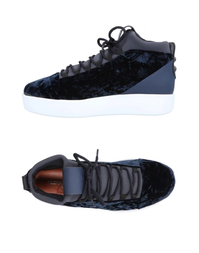 Shop Alexander Smith Woman Sneakers Midnight Blue Size 10 Leather, Textile Fibers