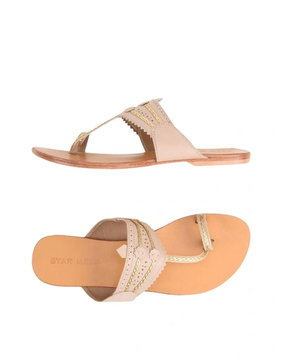 Shop Star Mela Toe Strap Sandals In Beige