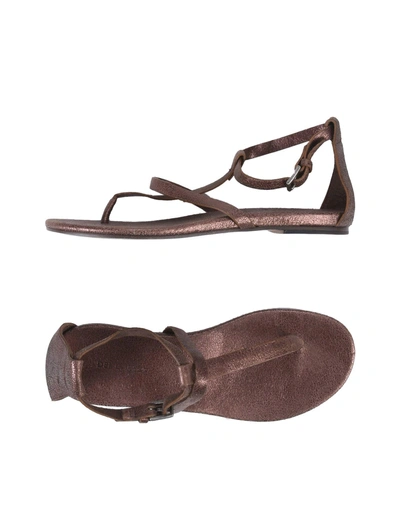 Shop Del Carlo Toe Strap Sandals In Cocoa