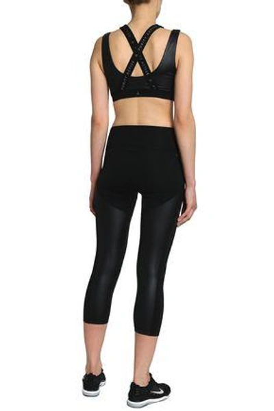Shop Purity Active Cutout Coated Stretch Sports Bra In Black