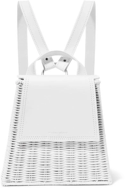 Shop Wicker Wings Tixing Tall Rattan And Leather Backpack In White