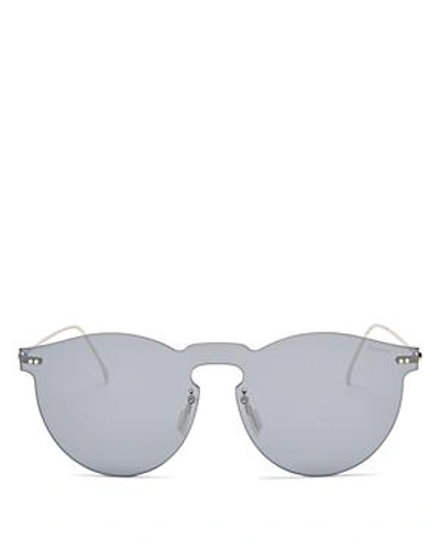 Shop Illesteva Leonard Mask Mirrored Sunglasses, 55mm In Metal Mirrored