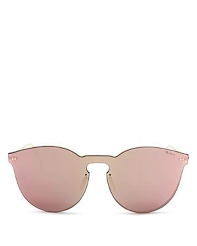 Shop Illesteva Women's Leonard Ii Mirrored Rimless Round Sunglasses, 60mm In Rose Gold Mirror