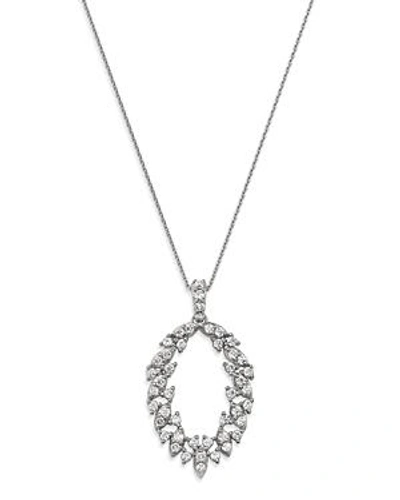 Shop Bloomingdale's Diamond Oval Pendant Necklace In 14k White Gold, 0.50 Ct. T.w. - 100% Exclusive