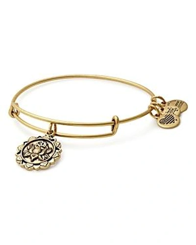 Shop Alex And Ani Lotus Peace Expandable Wire Bangle In Gold