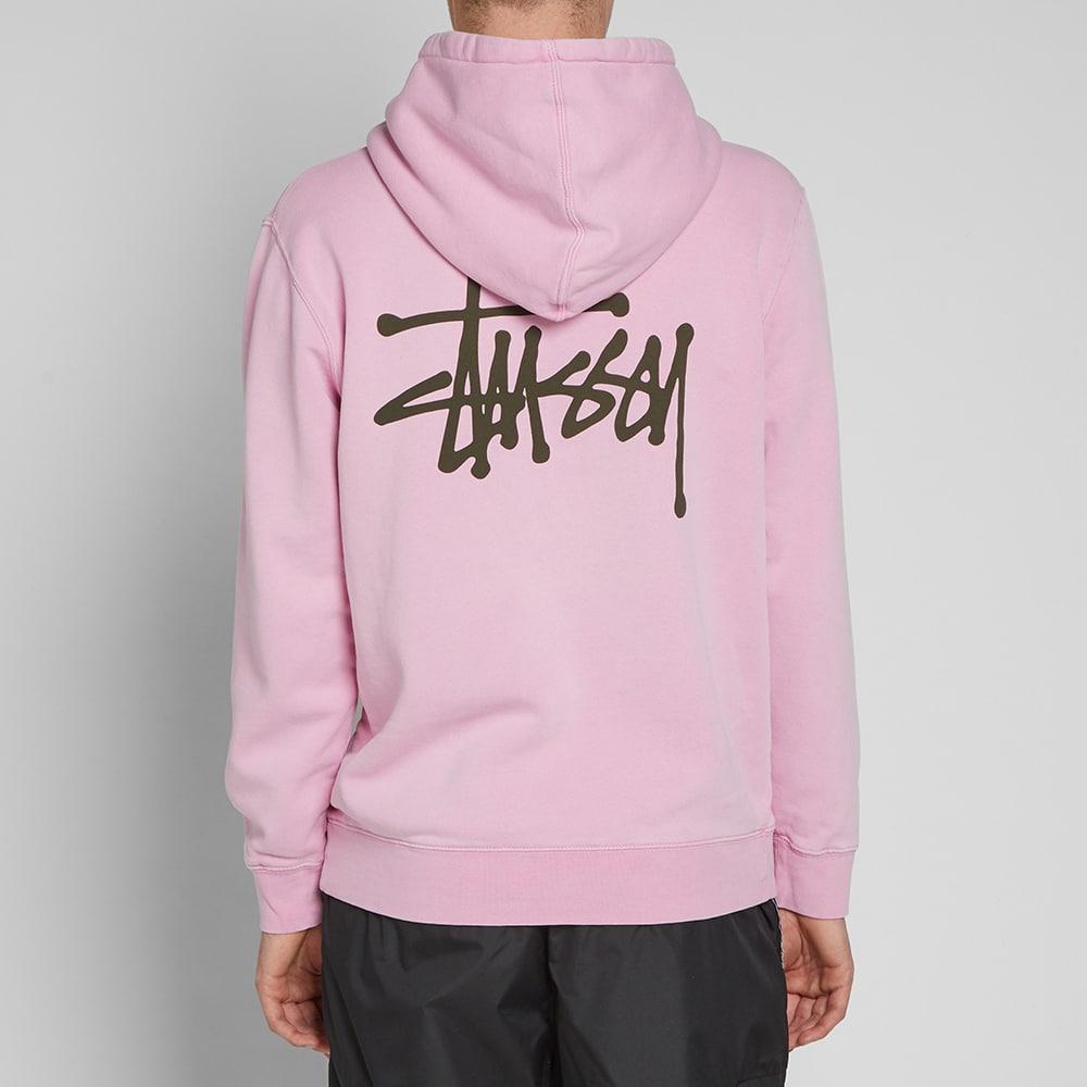 Stussy Basic Pigment Dyed Hoody In Pink ModeSens