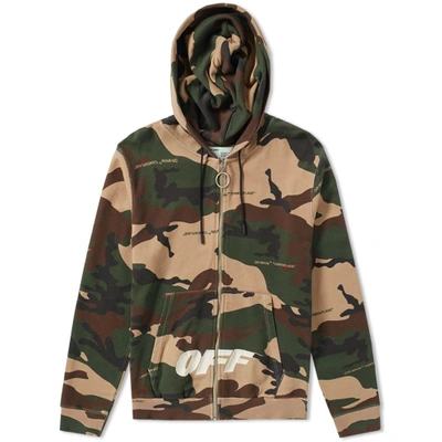 Shop Off-white Camo Zip Hoody In Green