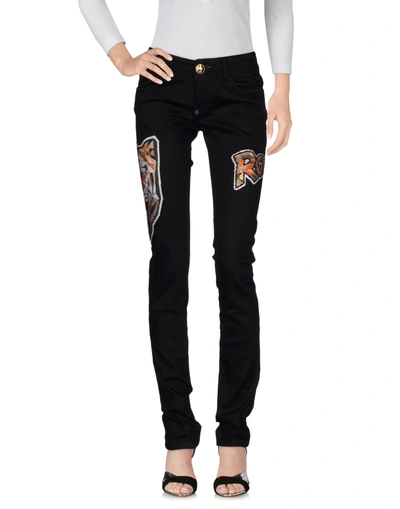 Shop Philipp Plein Denim Pants In Black