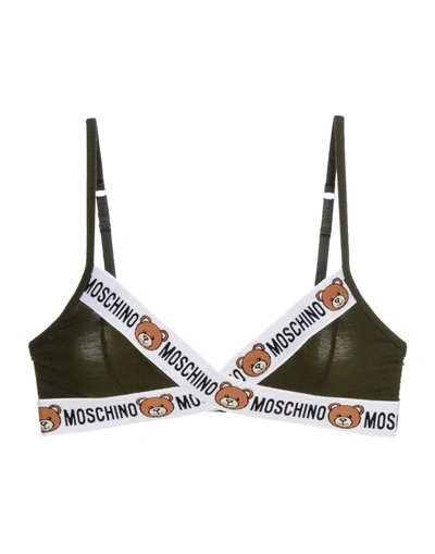 Shop Moschino Bras In Military Green