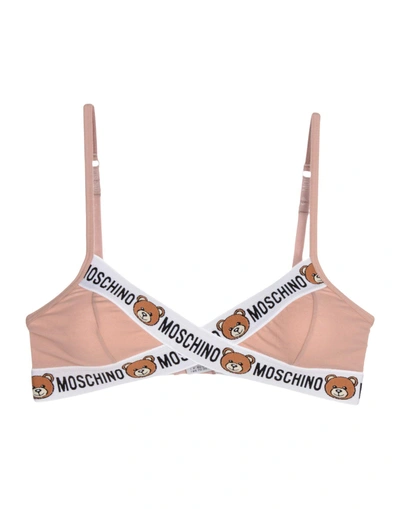 Shop Moschino Bras In Pale Pink