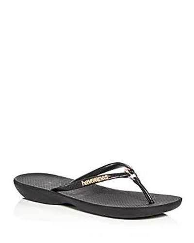 Shop Havaianas Women's Ring Flip-flops In Black