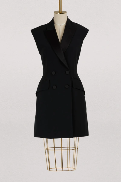 Shop Alexander Mcqueen Tuxedo Mini Dress In 1000 - Black