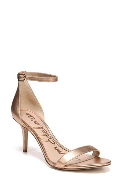 Shop Sam Edelman 'patti' Ankle Strap Sandal In Golden Copper Leather