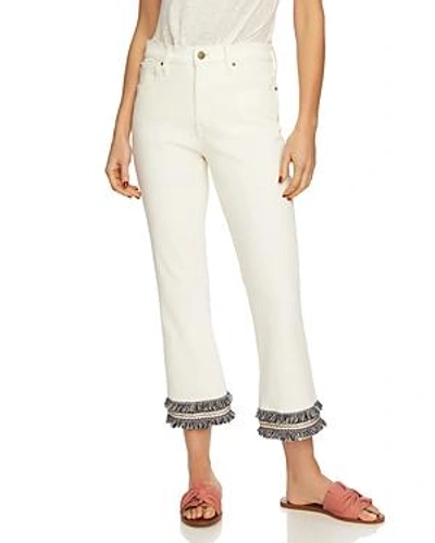 Shop 1.state Fringe-trim Cropped Jeans In Antique White