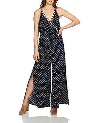 Shop 1.state Printed Halter Jumpsuit In Night Navy