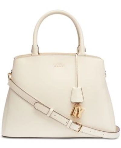 Shop Dkny Paige Large Satchel, Created For Macy's In Ivory/gold