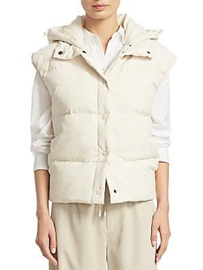 Shop Vince Light Puffer Vest In Fawn