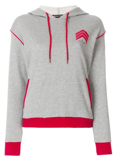 Shop Perfect Moment Chevron Hooded Sweatshirt - Grey